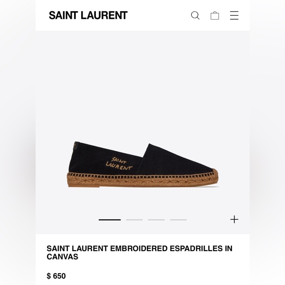 YSL EMBROIDERED ESPADRILLES SZ40
